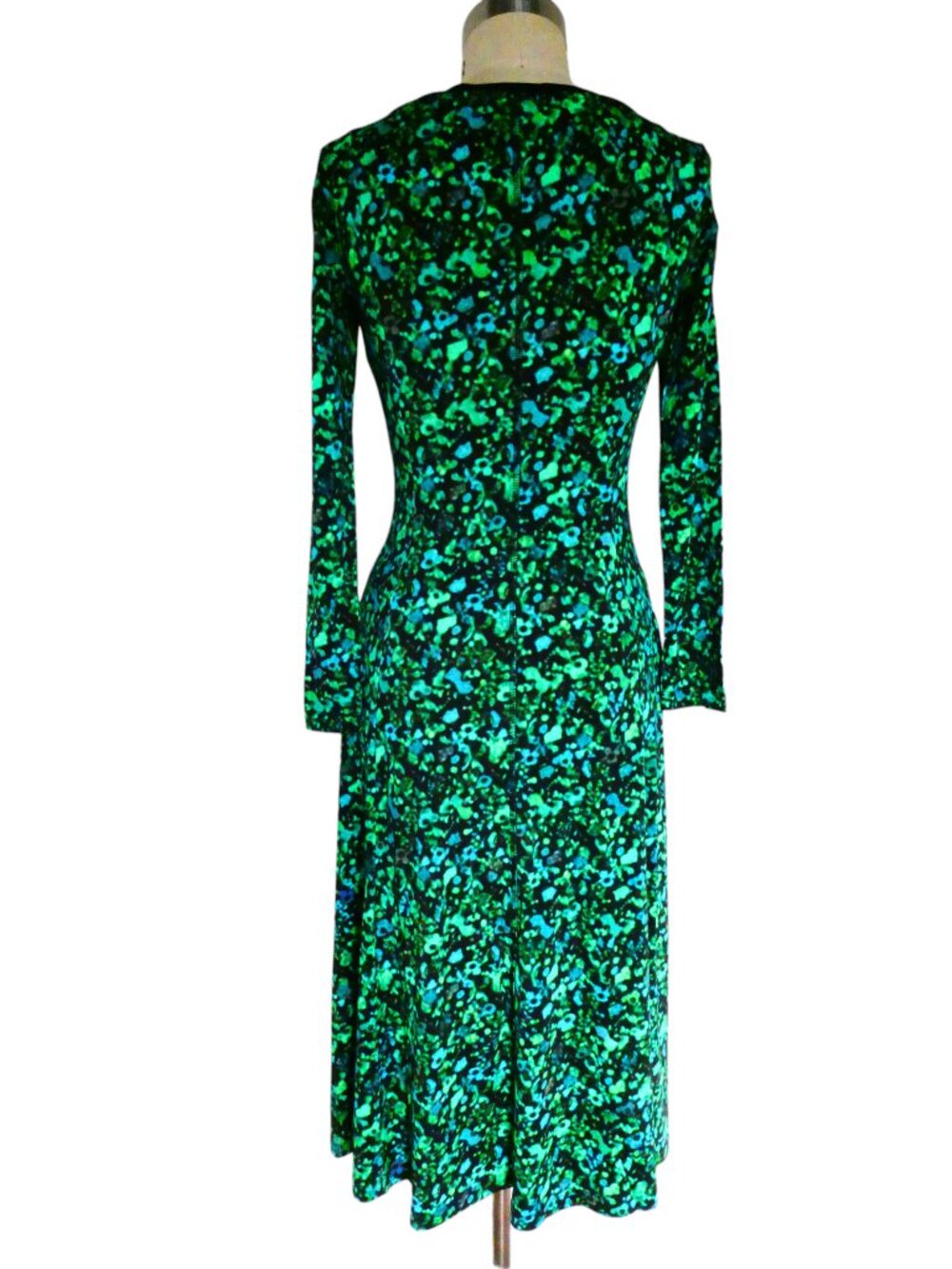 PAUL SMITH printed jersey midi dress sz S fit & flare - Picture 3 of 5
